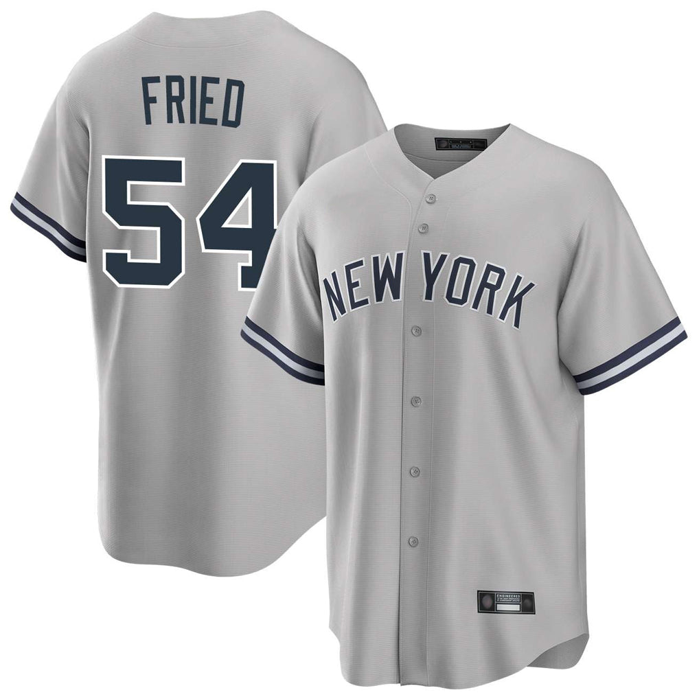 Elroe NY.Yankees #54 Max Fried Player Gray Road Game Stitched Jerseys