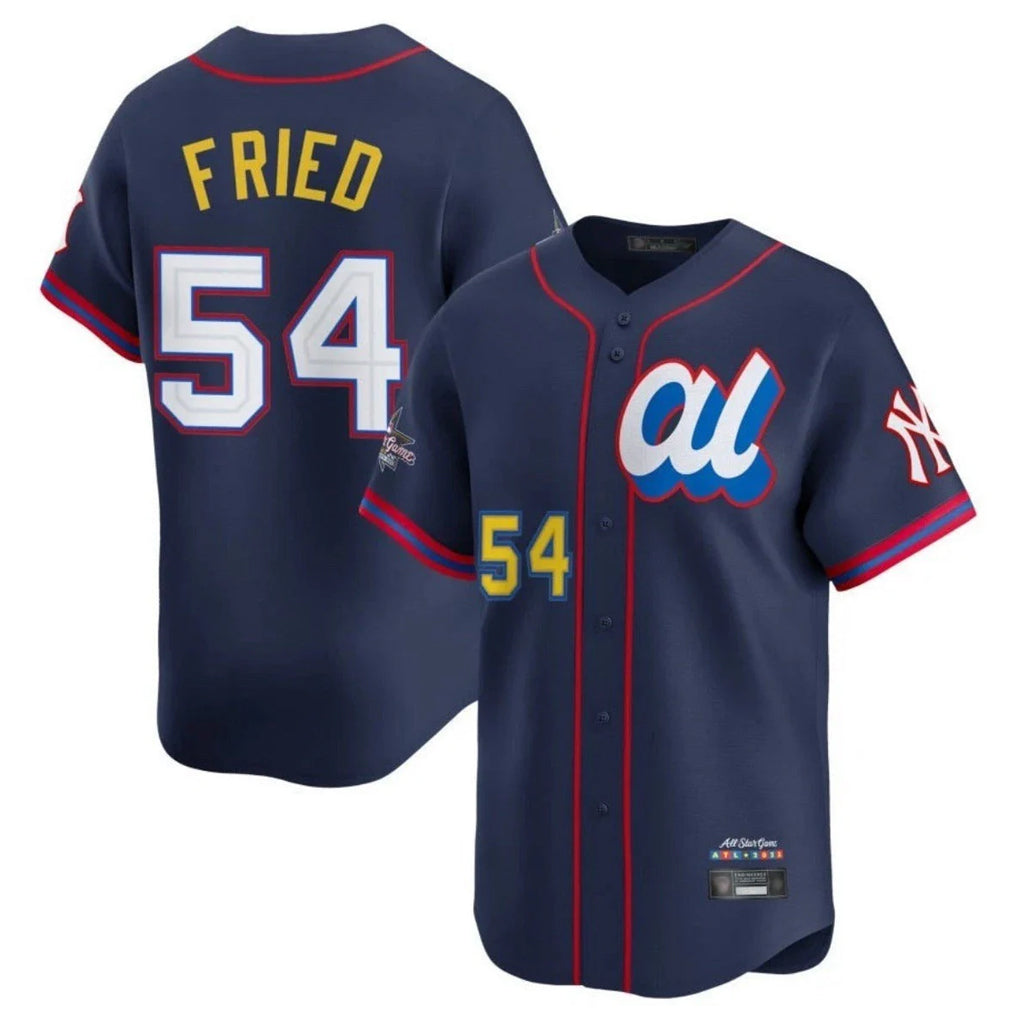 Elroe NY.Yankees #54 Max Fried Player Navy All Star Limited Home Stitched Jerseys