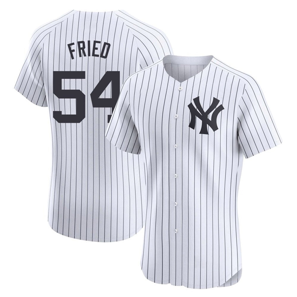 Elroe NY.Yankees #54 Max Fried Player White Limited Elite Home Stitched Jerseys