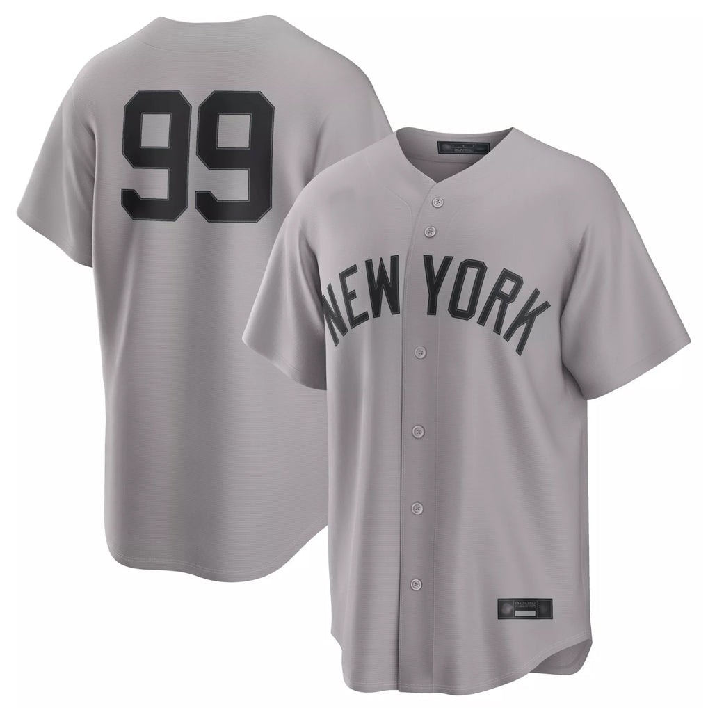 Elroe NY.Yankees #99 Aaron Judge Player Gray Game Home Stitched Jerseys