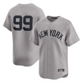 Elroe NY.Yankees #99 Aaron Judge Player Gray Limited Home Stitched Jerseys