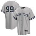 Elroe NY.Yankees #99 Aaron Judge Player Gray Road Game Stitched Jerseys