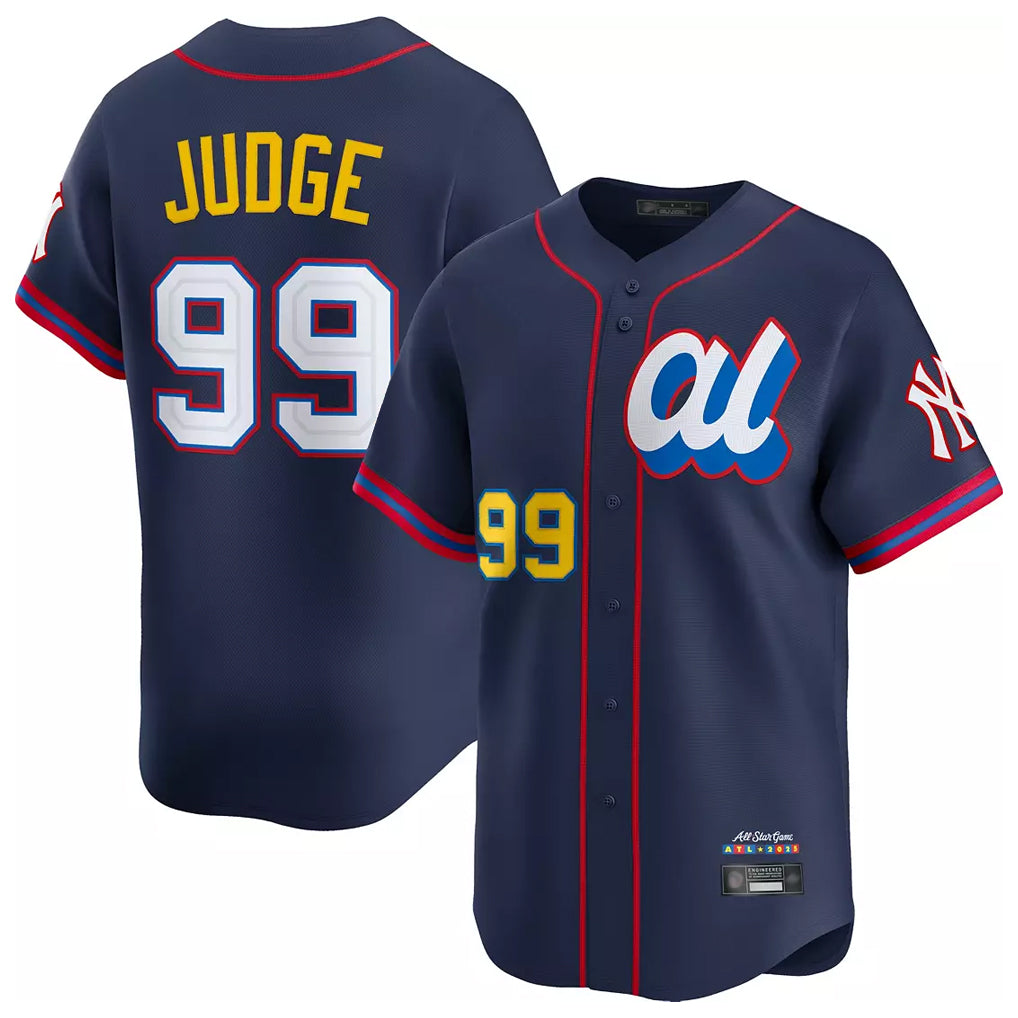 Elroe NY.Yankees #99 Aaron Judge Player Navy All Star Limited Home Stitched Jerseys