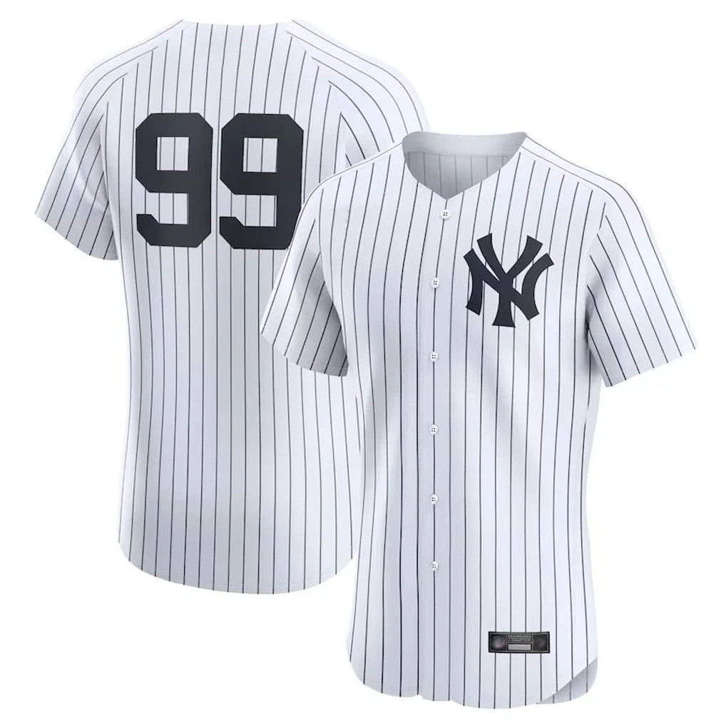 Elroe NY.Yankees #99 Aaron Judge Player White Limited Elite Home Stitched Jerseys