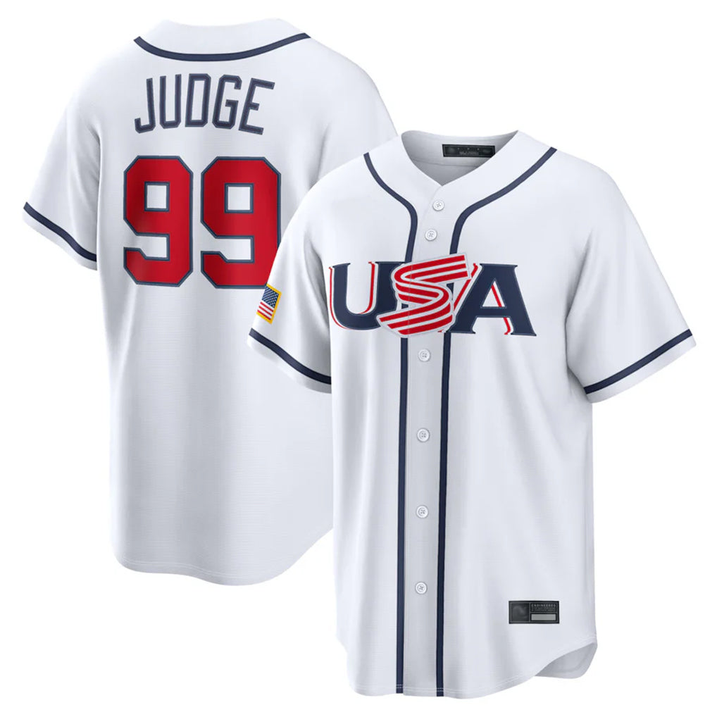 Elroe NY.Yankees #99 Aaron Judge Player White USA 2026 World Classic Limited Game Stitched Jerseys