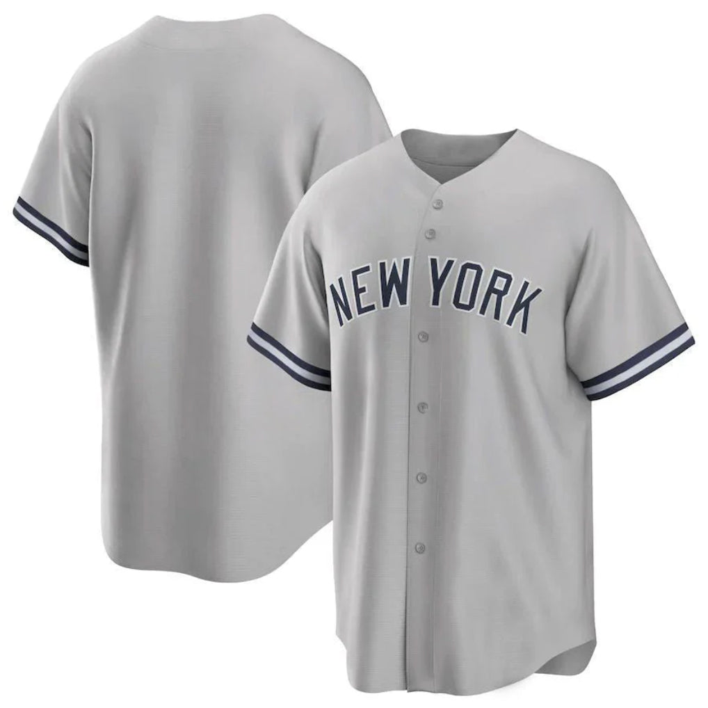 Elroe NY.Yankees Blank Player Gray Road Game Stitched Jerseys