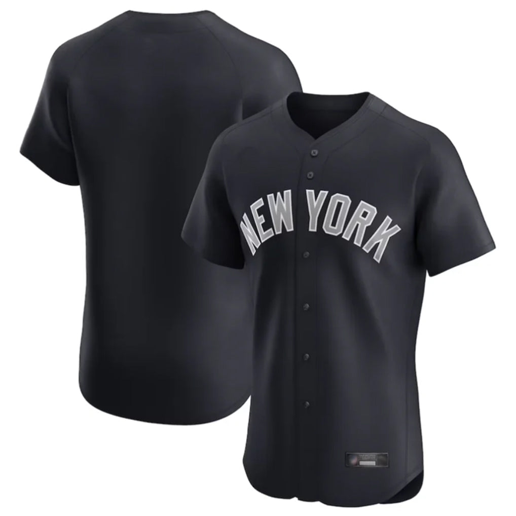 Elroe NY.Yankees Blank Player Navy Home Replica Elite Stitched Jerseys