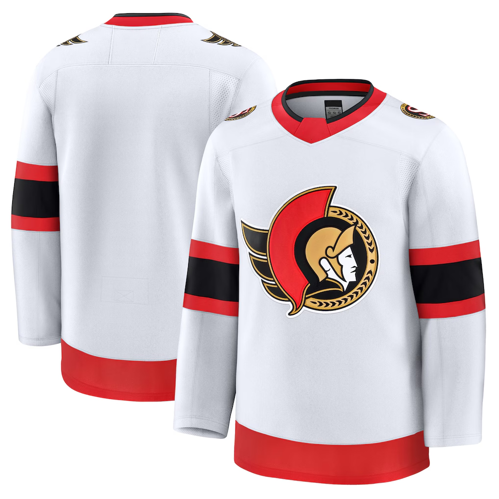Elroe O.Senators White Away Premium Jerseys