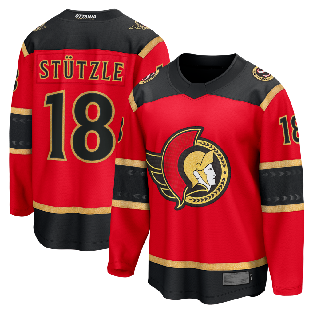 Elroe O.Senators #18 Tim Stutzle Red Alternate Breakaway Jerseys