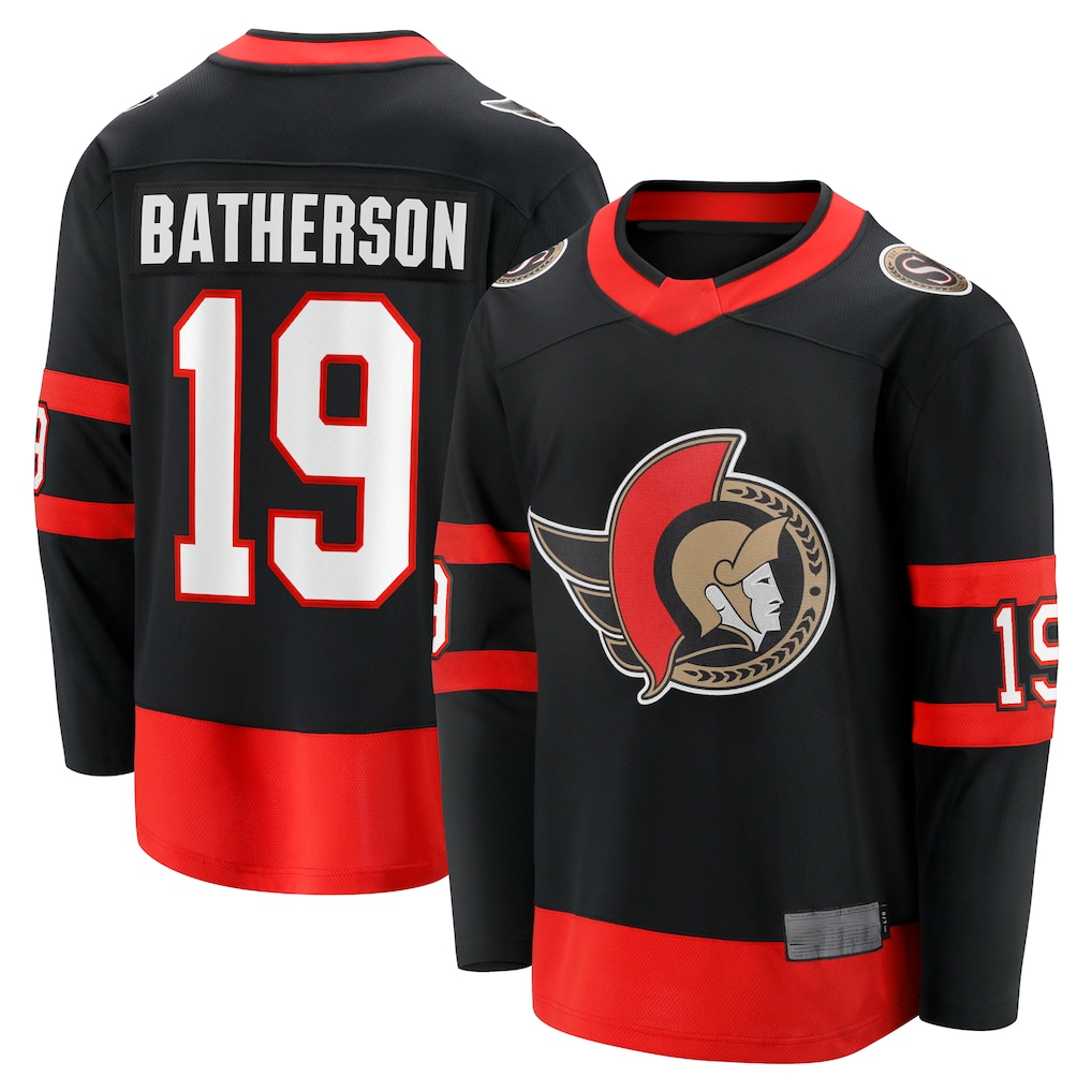 Elroe O.Senators #19 Drake Batherson Black Home Breakaway Jerseys