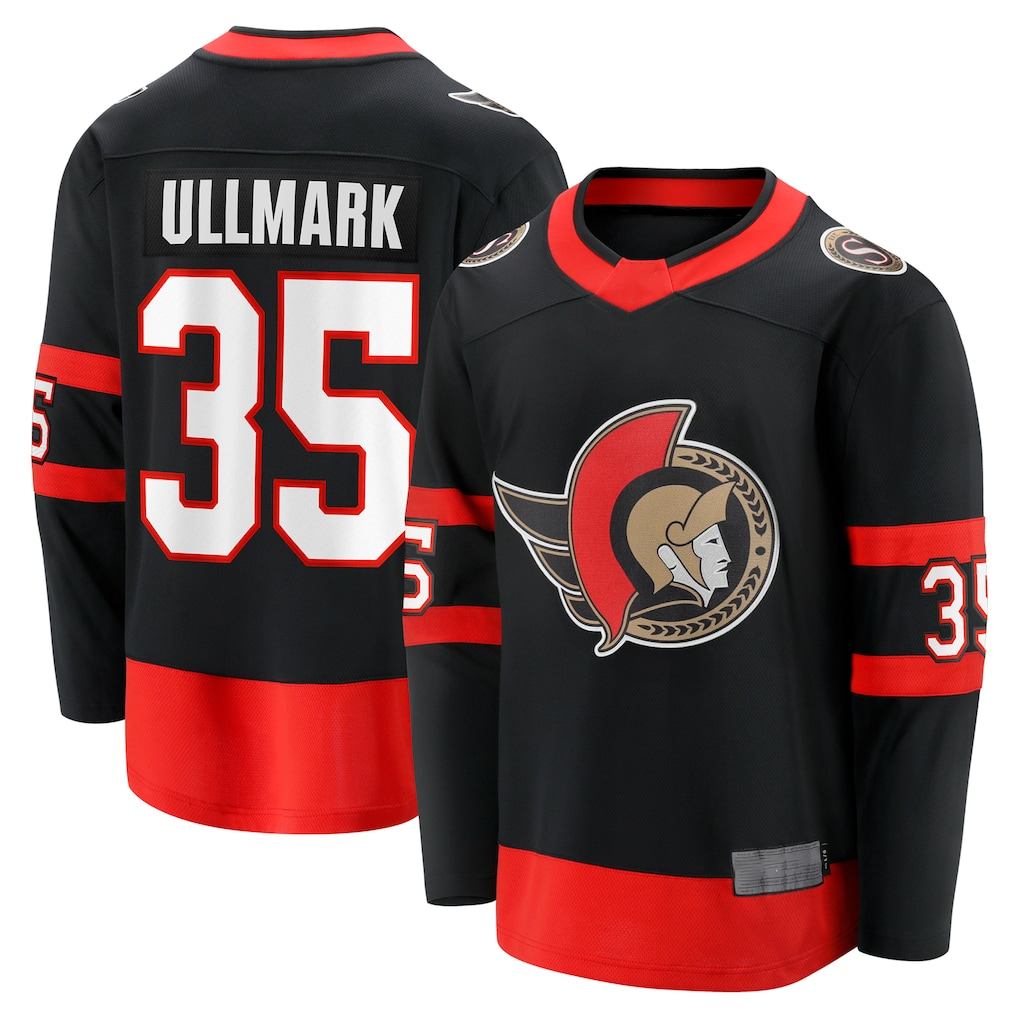 Elroe O.Senators #35 Linus Ullmark Black Home Premier Breakaway Player Jerseys