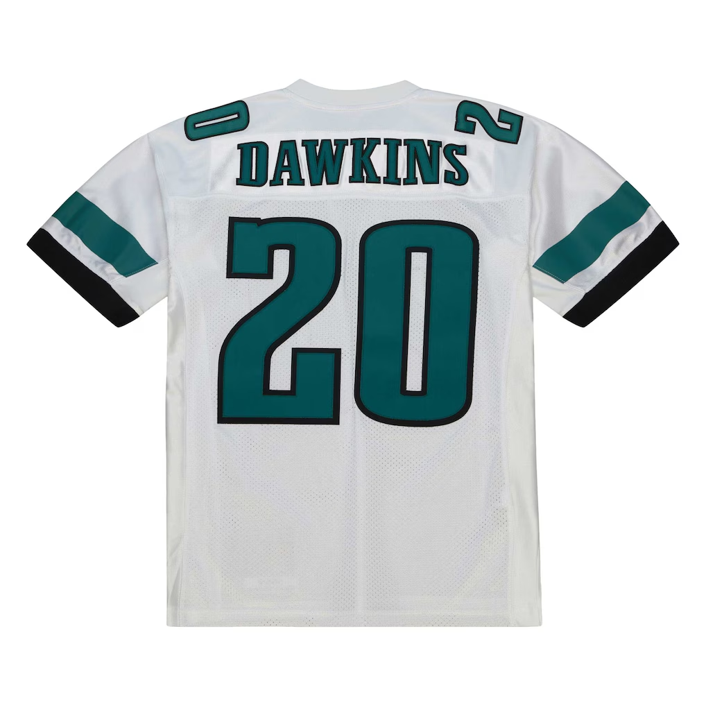 Elroe P.Eagles 1996 #20 Brian Dawkins Mitchell & Ness White Authentic Throwback Retired Player Stitched Puhic Jersey