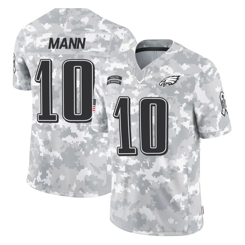 Elroe P.Eagles #10 Braden Mann Player Arctic Camo Salute to Service Limited Game Stitched Jerseys