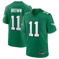 Elroe P.Eagles #11 A.J. Brown Green Alternate Game Player Stitched American Stitched Jerseys
