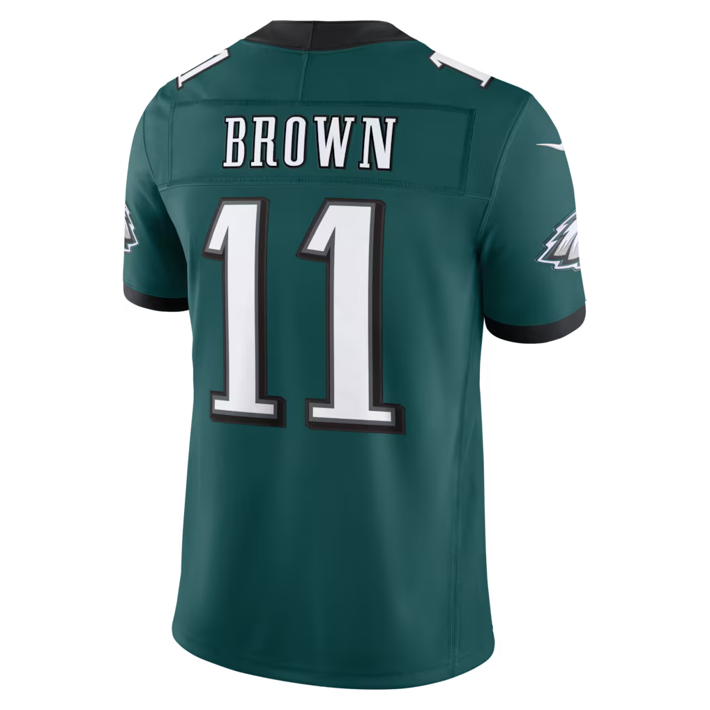 Elroe P.Eagles #11 A.J. Brown Midnight Green Team Vapor F.U.S.E. Stitched Limited Jerseys