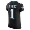 ElroeP.Eagles #1 Jalen Hurts Black Alternate Vapor F.U.S.E. Elite Stitched Jerseys