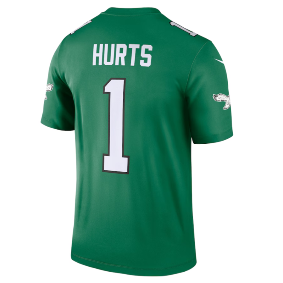 Elroe P.Eagles #1 Jalen Hurts Green Alternate Legend Player Stitched American Stitched Jersey