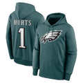Elroe P.Eagles #1 Jalen Hurts Player Green Military Hoodie Game Stitched Jerseys