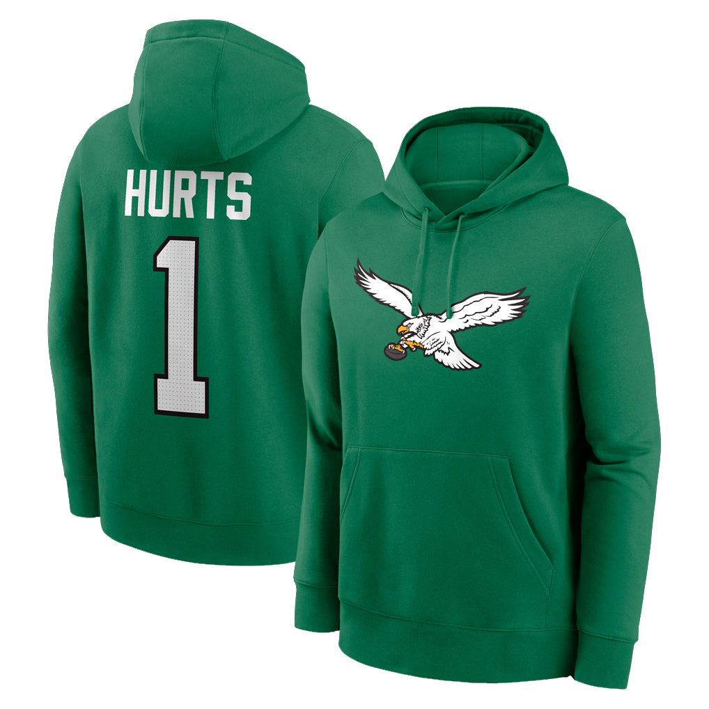 Elroe P.Eagles #1 Jalen Hurts Player Green Pullover Hoodies Home Game Stitched Jerseys
