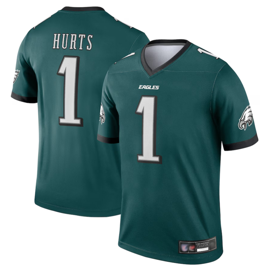 Elroe P.Eagles #1 Jalen Hurts Player Green Team Legend Stitched Jerseys