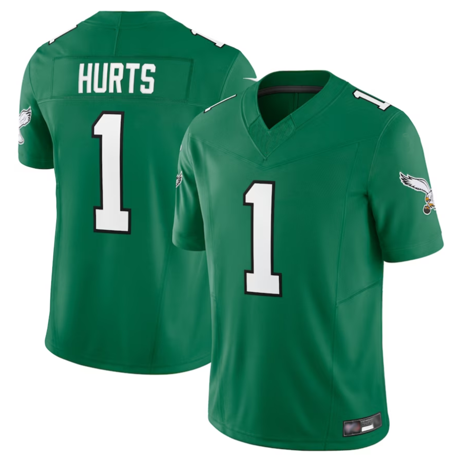 Elroe P.Eagles #1 Jalen Hurts Player Kelly Green Vapor F.U.S.E. Limited Stitched Jerseys