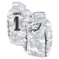 Elroe P.Eagles #1 Jalen Hurts Player Military Hoodie Arctic Camo Salute To Service Stitched Jerseys