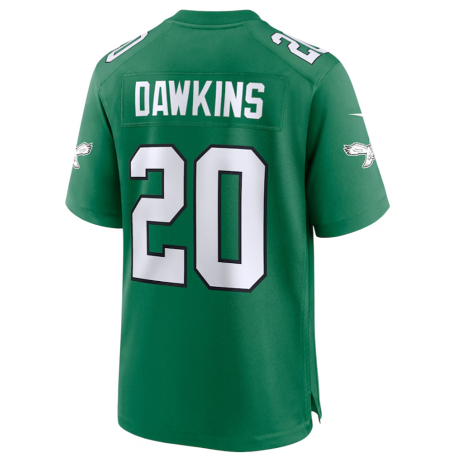 Elroe P.Eagles #20 Brian Dawkins Green Alternate Retired Player Game Jersey Stitched American Stitched Jersey