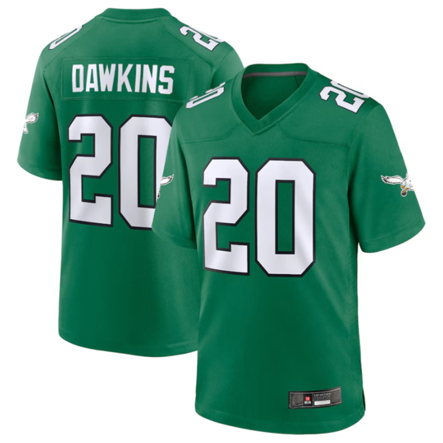 Elroe P.Eagles #20 Brian Dawkins Green Alternate Retired Player Game Stitched American Stitched Jerseys