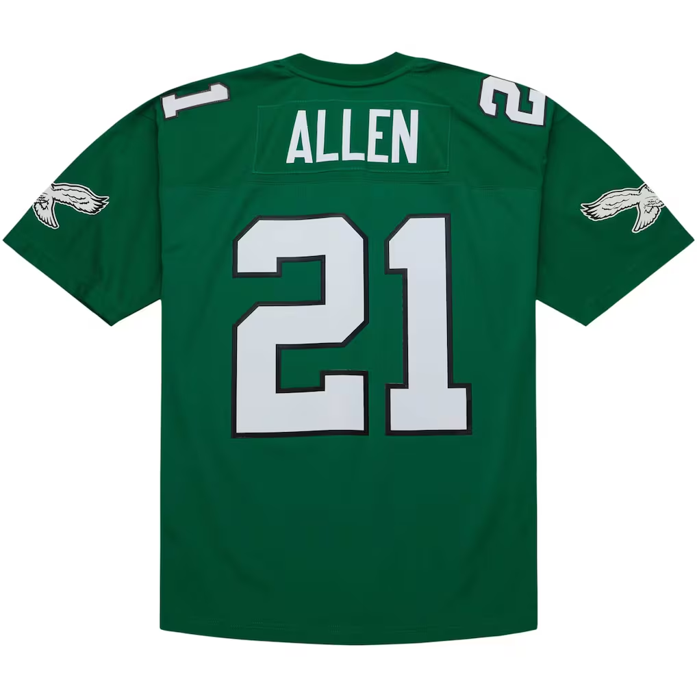 Elroe P.Eagles #21 Eric Allen Mitchell & Ness Kelly Green Legacy Replica Stitched Puhic Jersey