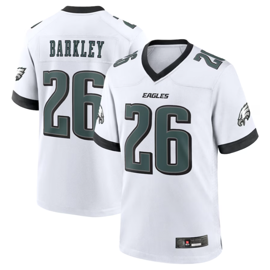 Elroe P.Eagles #26 Saquon Barkley Midnight White Game Player Stitched American Stitched Jerseys