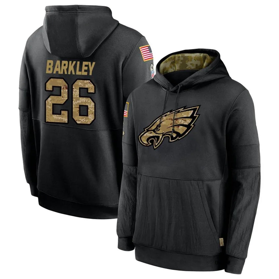 Elroe P.Eagles #26 Saquon Barkley Player Black Salute To Service Stitched Jerseys
