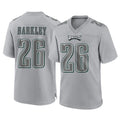 Elroe P.Eagles #26 Saquon Barkley Player Gray Atmosphere Fashion Home Game Stitched Jerseys
