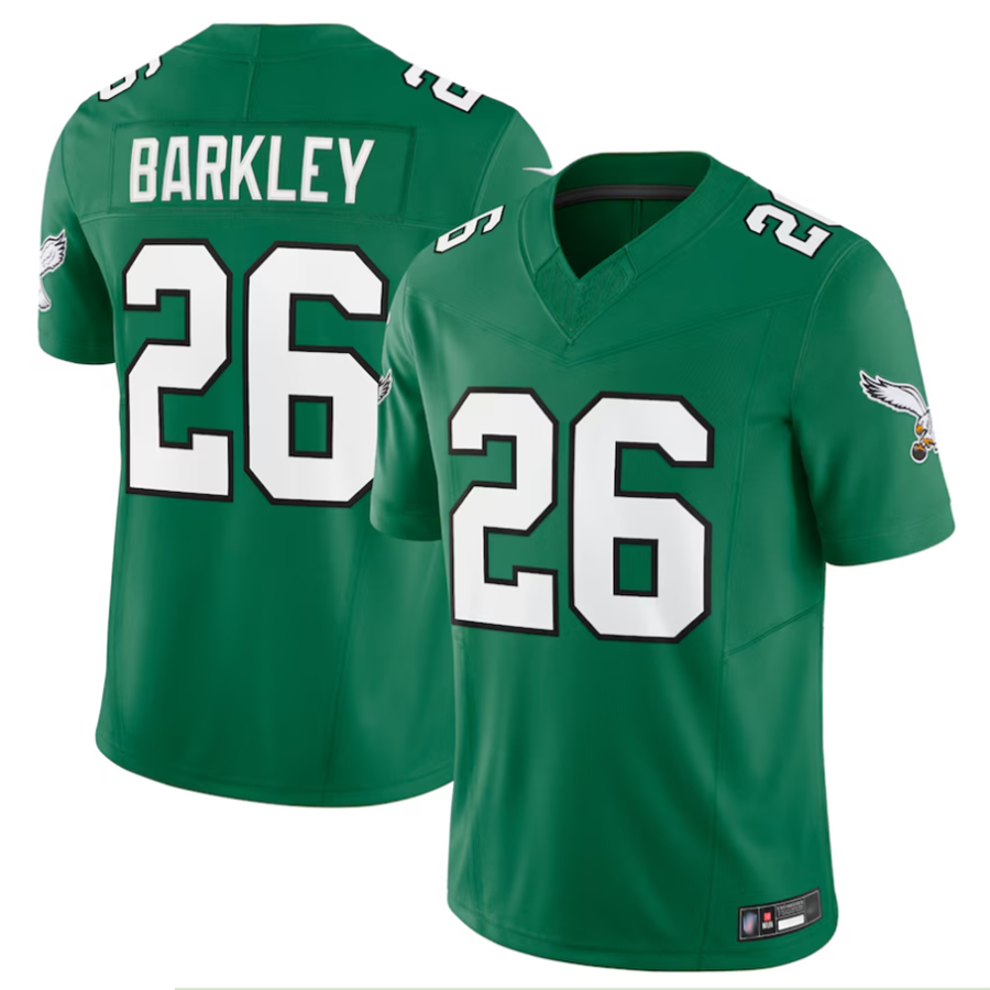 Elroe P.Eagles #26 Saquon Barkley Player Kelly Green Vapor F.U.S.E. Limited Stitched Jerseys