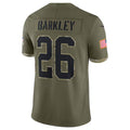 Elroe P.Eagles #26 Saquon Barkley Player Salute To Service Olive Stitched Jerseys