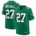 Elroe P.Eagles #27 Quinyon Mitchell Player Kelly Green Replica Game Stitched Jerseys