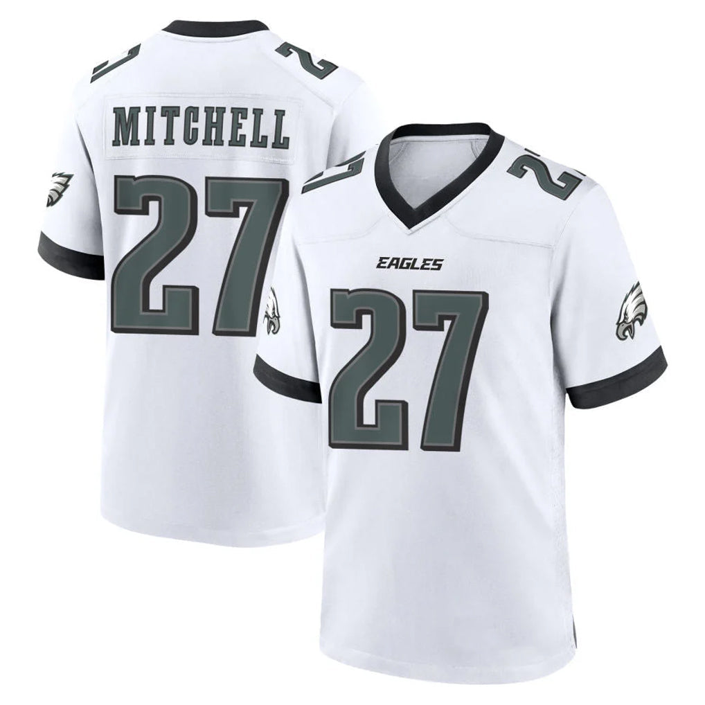 Elroe P.Eagles #27 Quinyon Mitchell Player White Game Home Stitched Jerseys