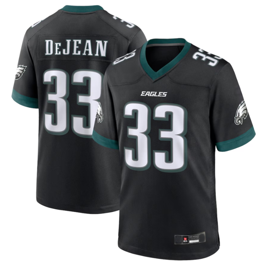 Elroe P.Eagles #33 Cooper DeJean Black 2024 Draft Alternate Player Game Stitched American Stitched Jerseys