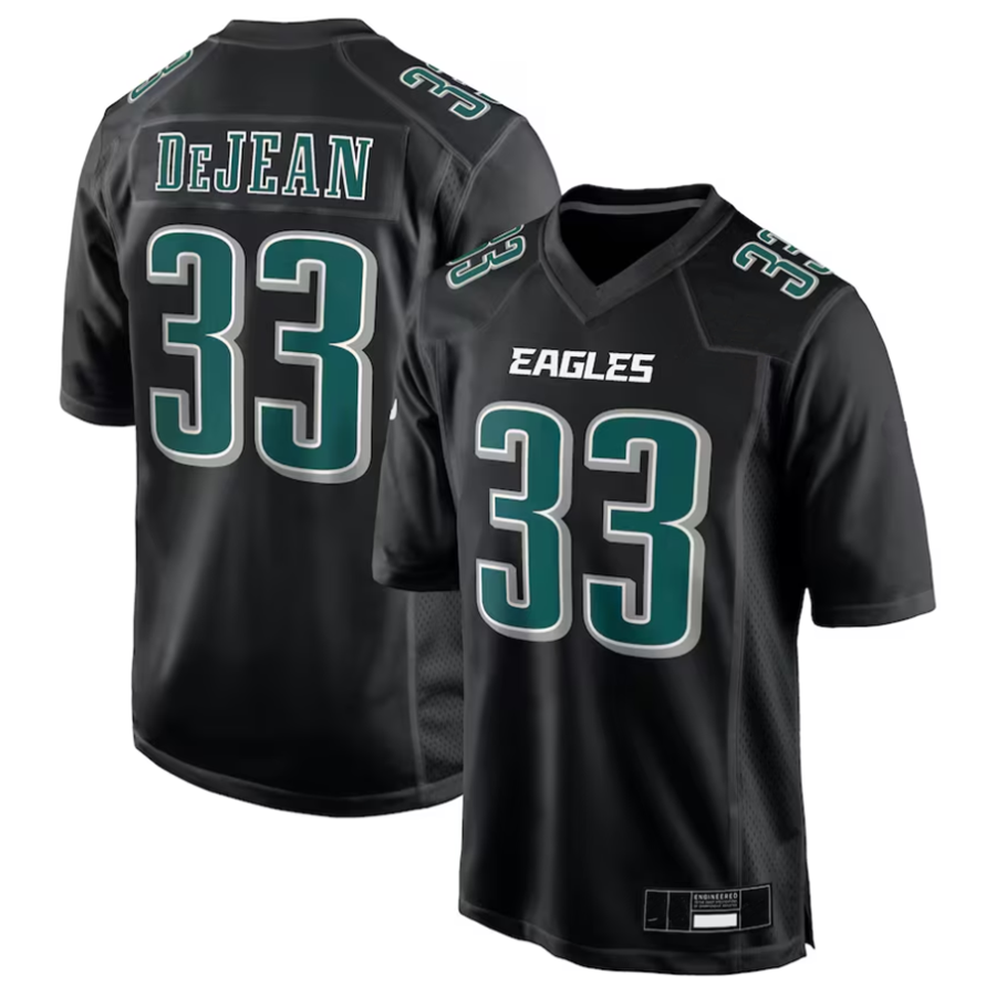 Elroe P.Eagles #33 Cooper DeJean Player Carbon Black Super Bowl LIX Fashion Game Player Stitched Jerseys