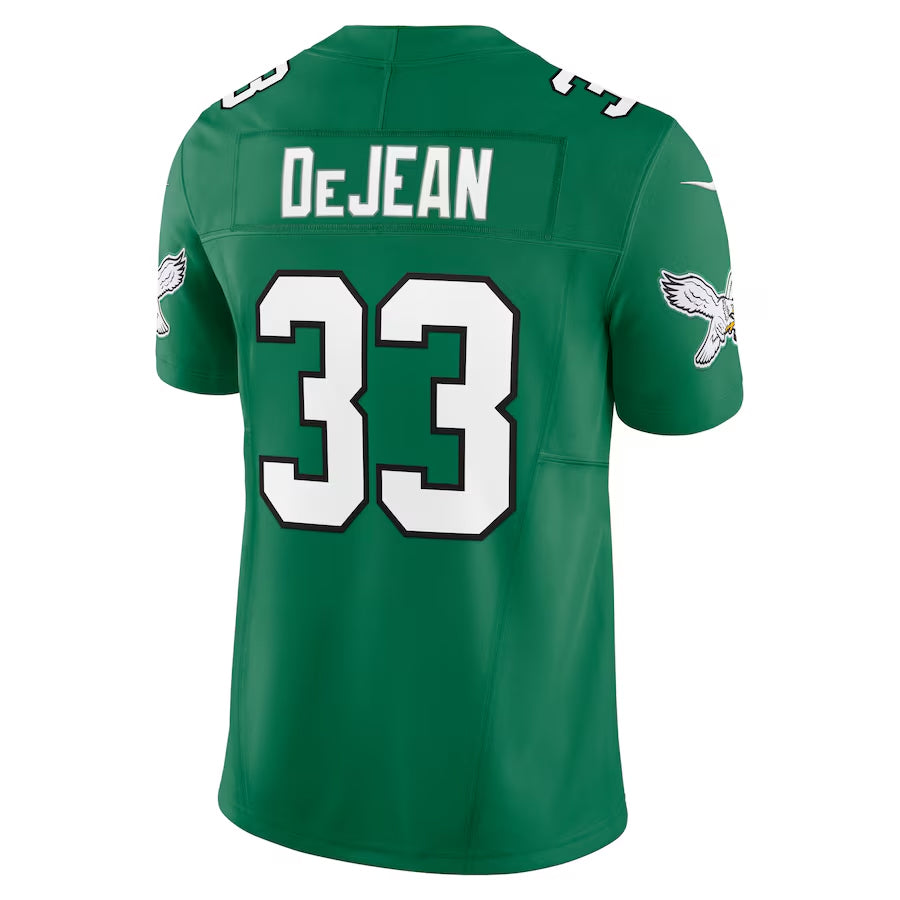 Elroe P.Eagles #33 Cooper DeJean Player Kelly Green Vapor F.U.S.E. Limited Stitched Jerseys
