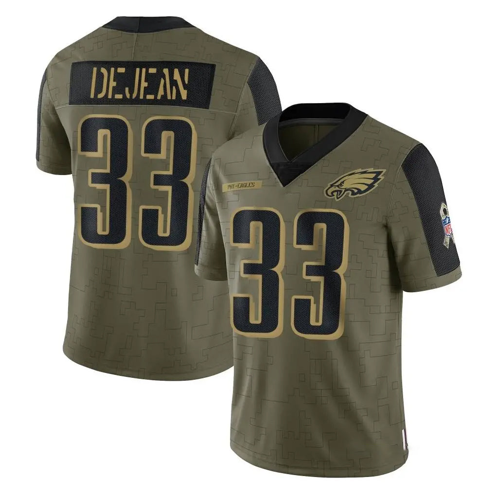 Elroe P.Eagles #33 Cooper DeJean Player Olive Salute To Service Limited Game Stitched Jerseys