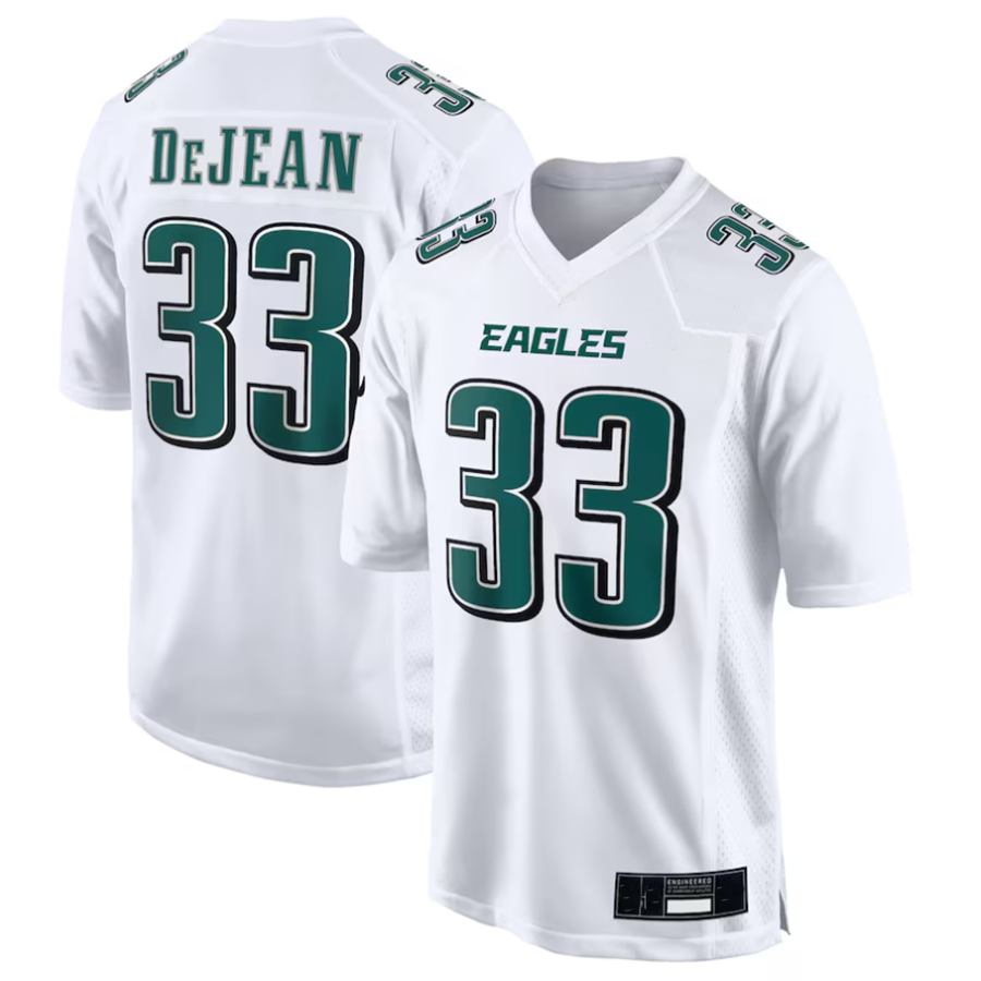 Elroe P.Eagles #33 Cooper DeJean Player Tundra White Super Bowl LIX Fashion Game Player Stitched Jersey