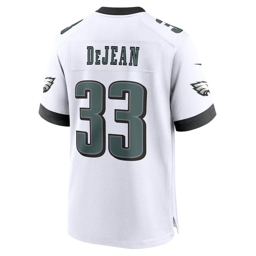 Elroe P.Eagles #33 Cooper DeJean Player White Home Game Stitched Jerseys