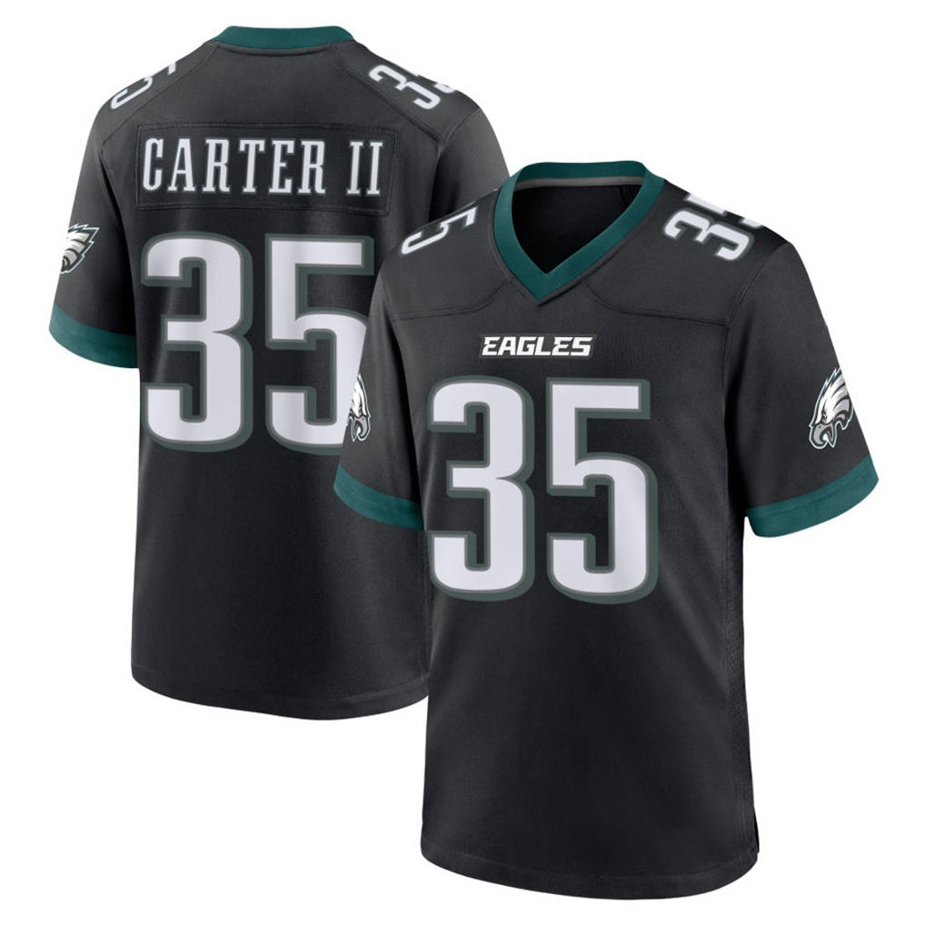 Elroe P.Eagles #35 Michael Carter II Player Black Game Home Stitched Jerseys
