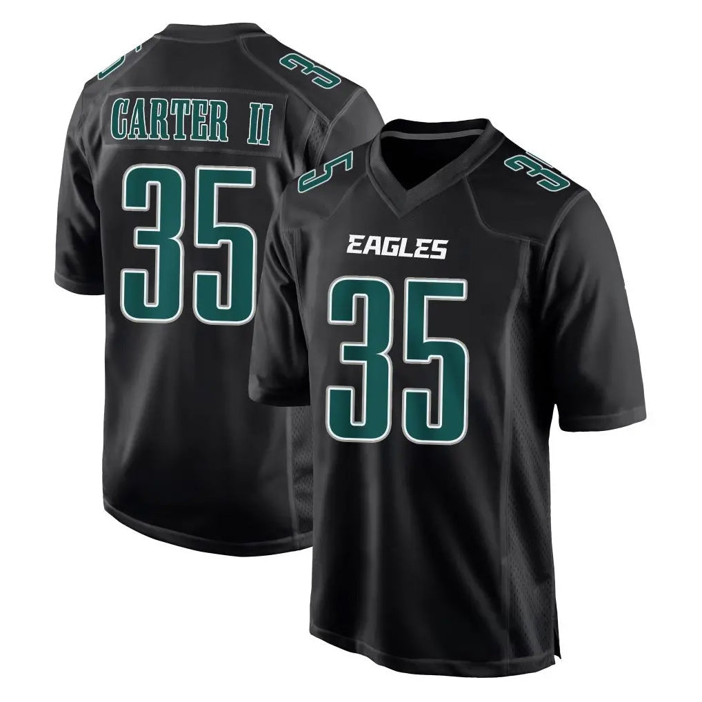 Elroe P.Eagles #35 Michael Carter II Player Carbon Black Fashion Home Game Stitched Jerseys