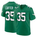 Elroe P.Eagles #35 Michael Carter II Player Green Kelly Alternate Home Game Stitched Jerseys