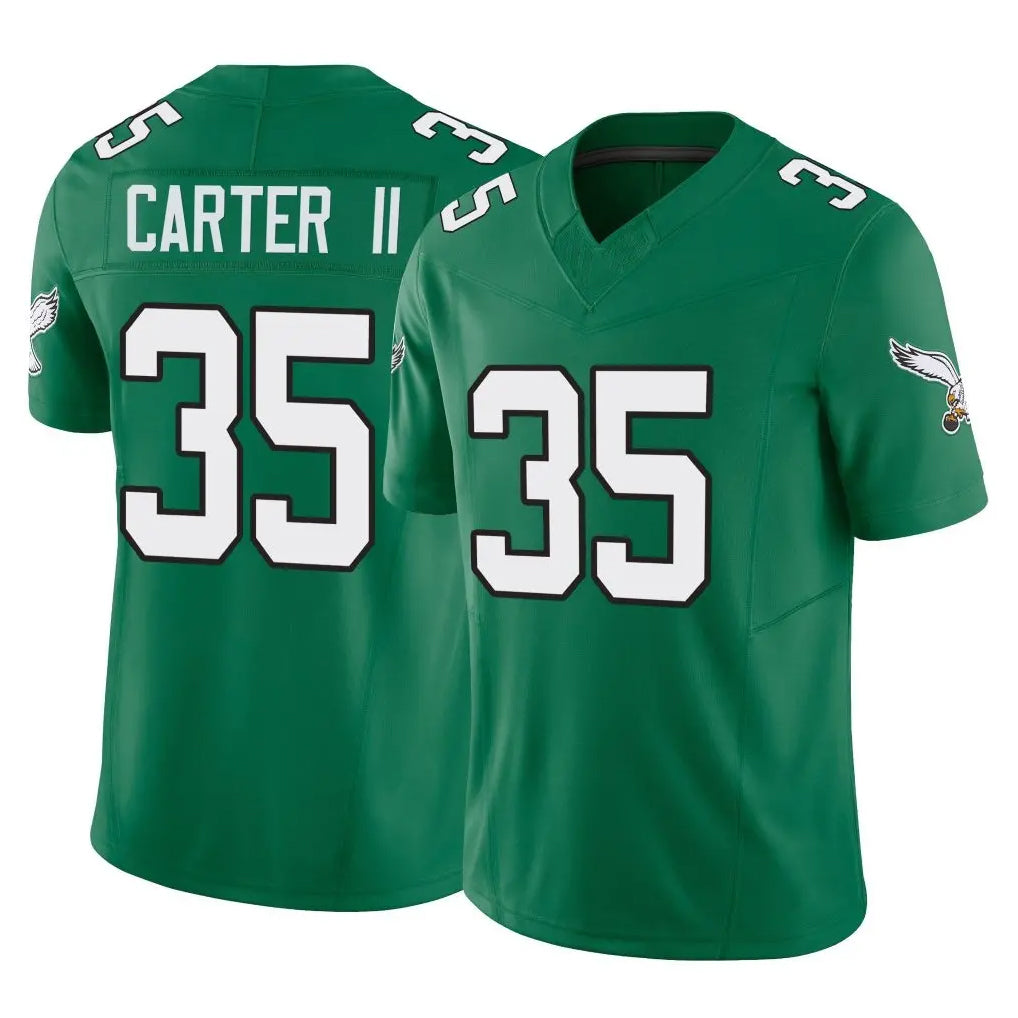 Elroe P.Eagles #35 Michael Carter II Player Green Kelly Alternate Vapor F.U.S.E. Home Game Stitched Jerseys