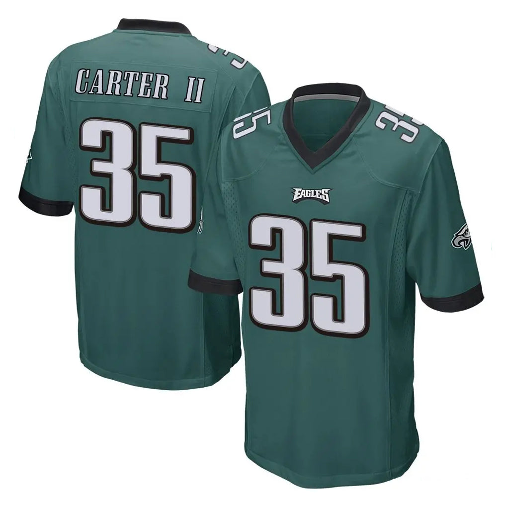 Elroe P.Eagles #35 Michael Carter II Player Team Color Green Home Game Stitched Jerseys