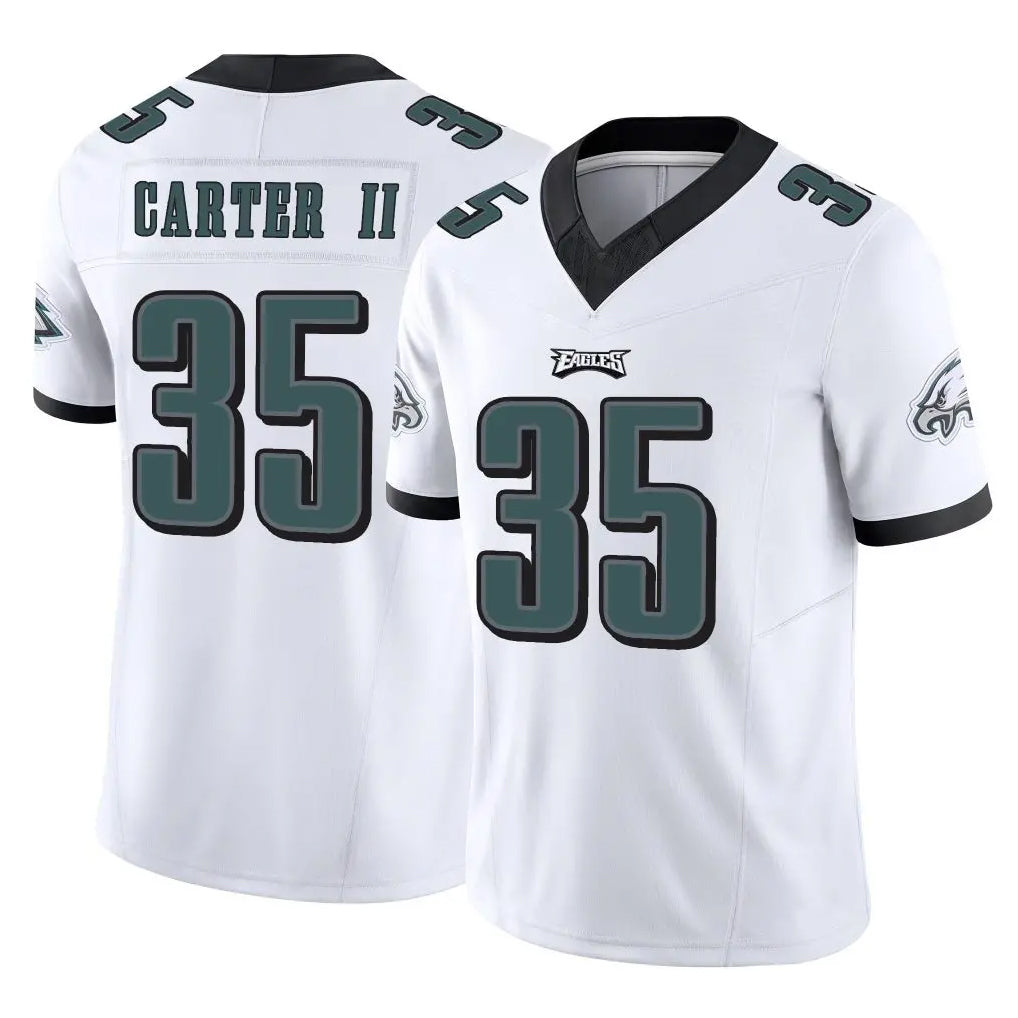 Elroe P.Eagles #35 Michael Carter II Player White Limited Vapor F.U.S.E. Home Game Stitched Jerseys