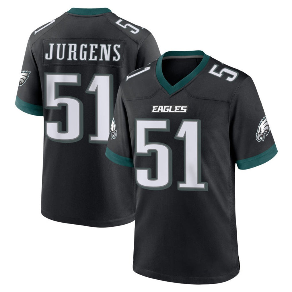 Elroe P.Eagles #51 Cam Jurgens Player Black Game Home Stitched Jerseys