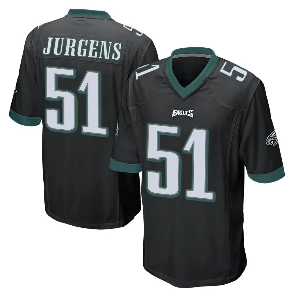 Elroe P.Eagles #51 Cam Jurgens Player Black Home Game Stitched Jerseys